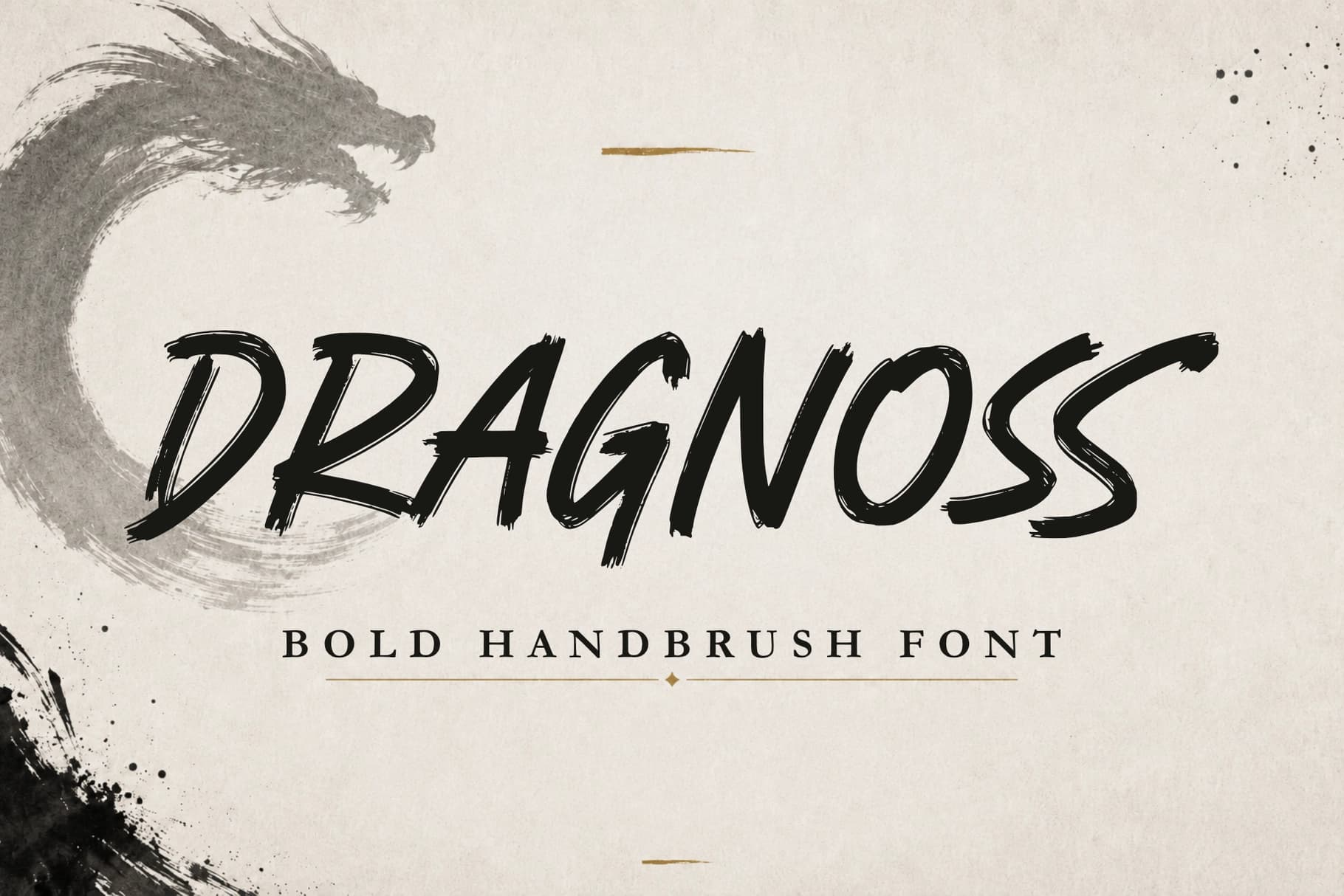 Dragnoss - Bold Handbrush Font brush font preview image by SibelumPagi