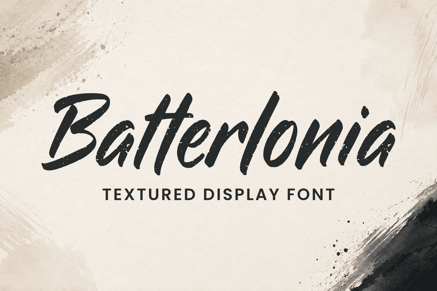 Batterlonia - Textured Display Font script font preview image by Sibelumpagi