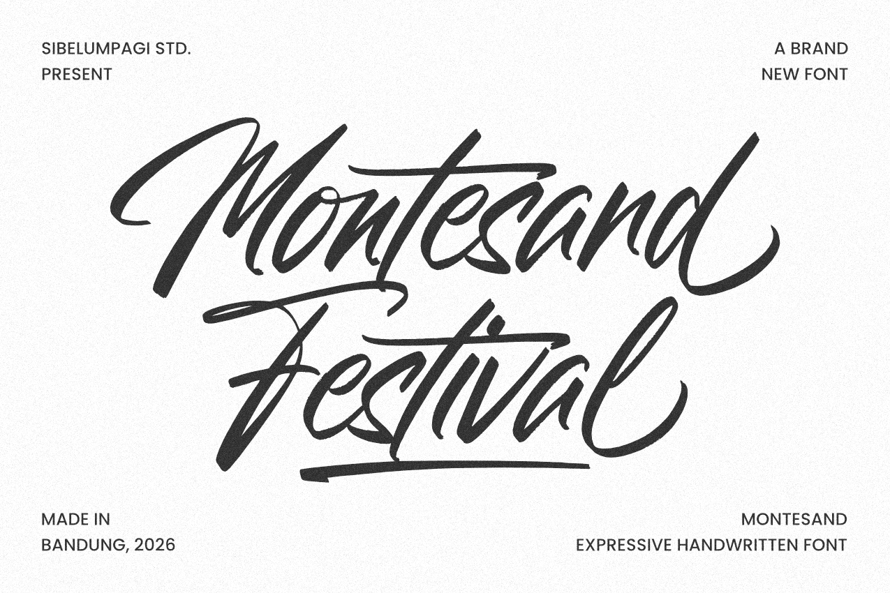 Montesand - Expressive Handwritten Font brush font preview image by Sibelumpagi