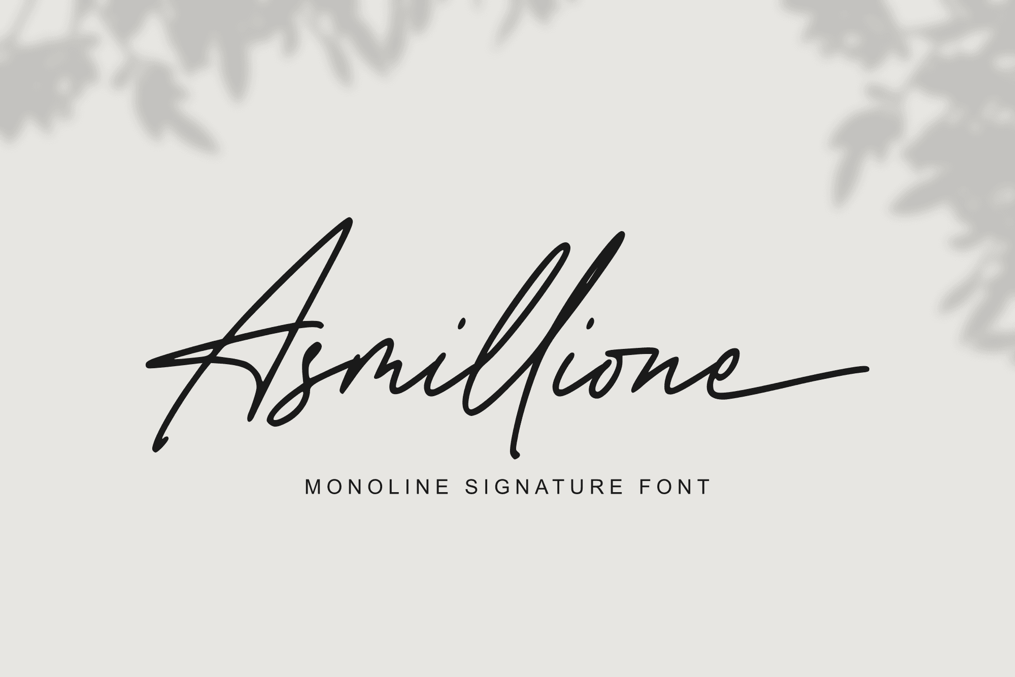 Asmillione - Monoline Signature Font product preview image by Sibelumpagi