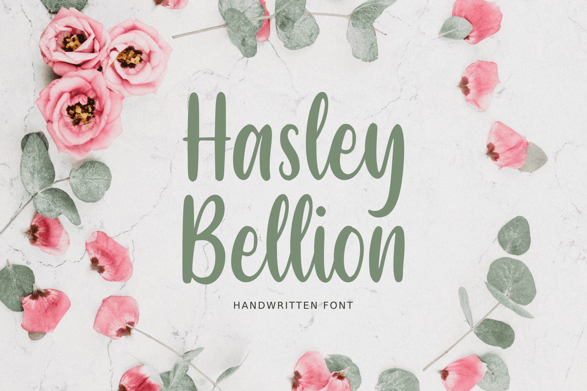 Hasley Bellion - Handwritten Font product preview image by Sibelumpagi