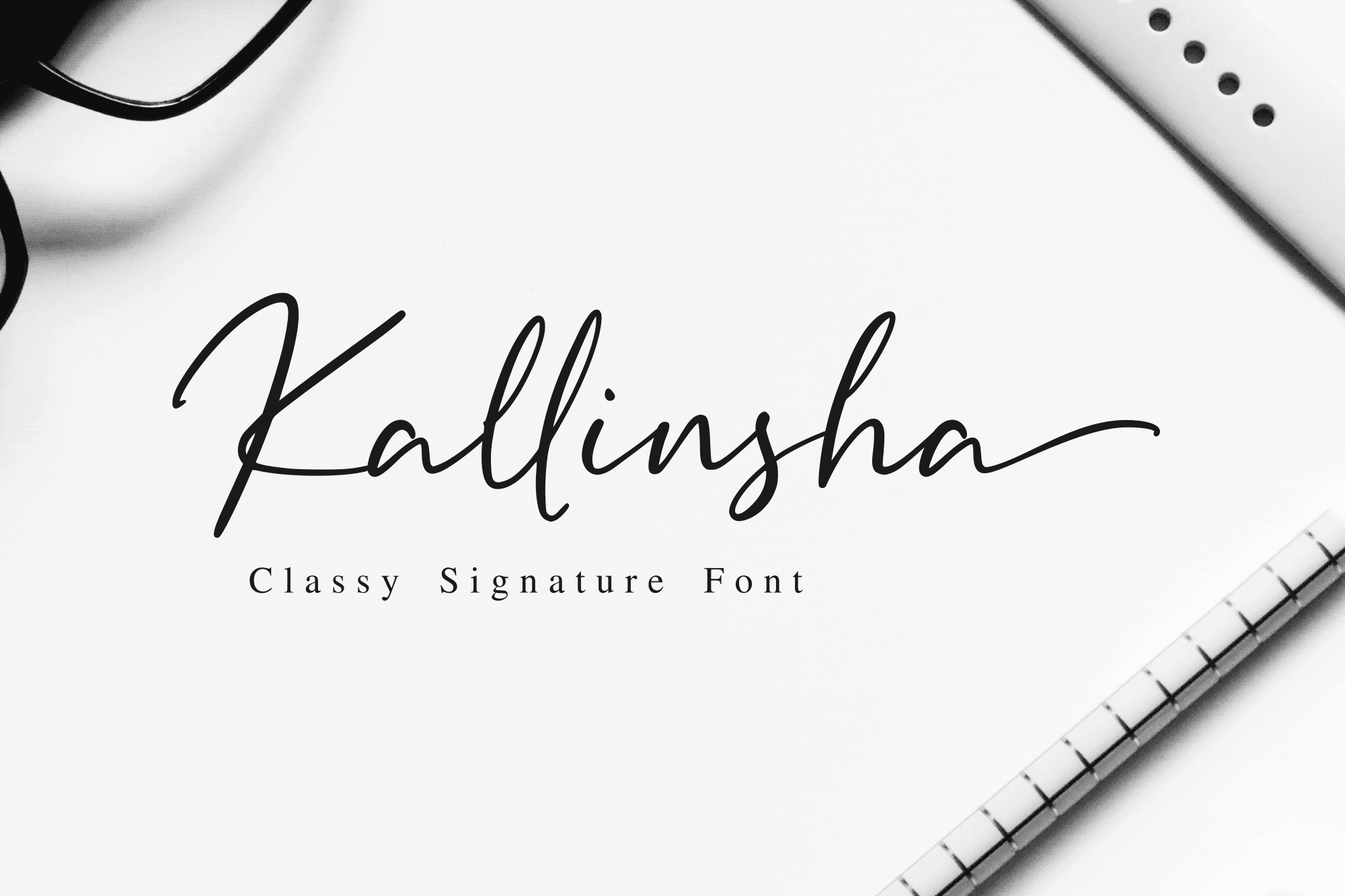 Kallinsha - Classy Signature Font product preview image by SibelumPagi