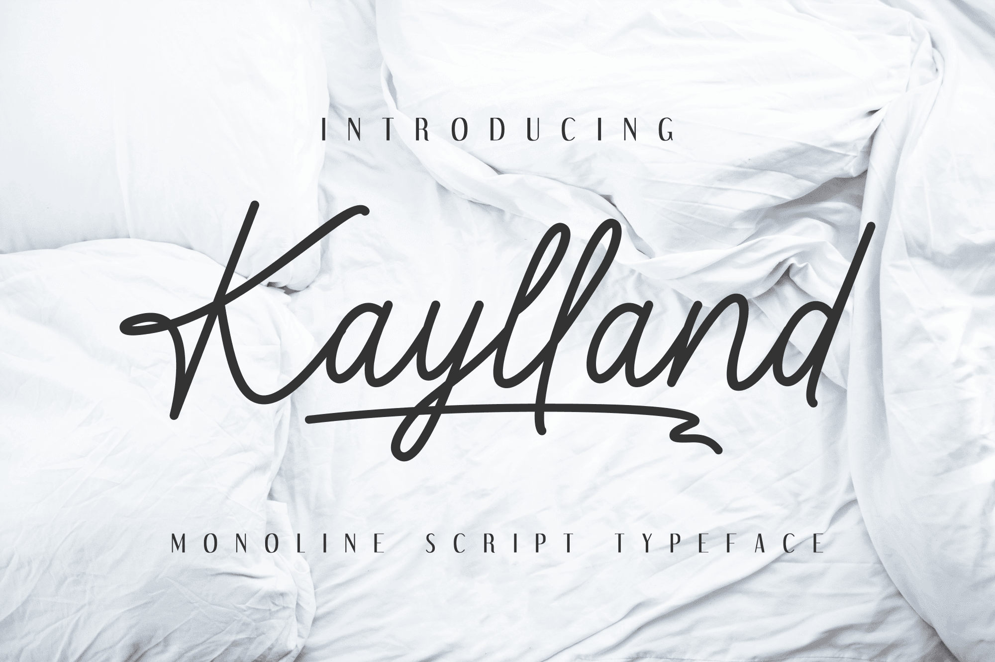 Kaylland - Monoline Script Font product preview image by Sibelumpagi