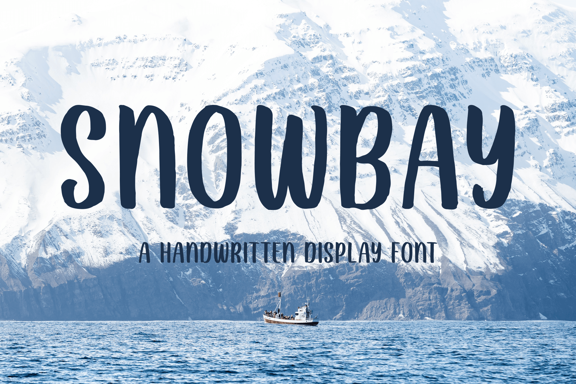 Snowbay - Handwritten Display Font product preview image by Sibelumpagi