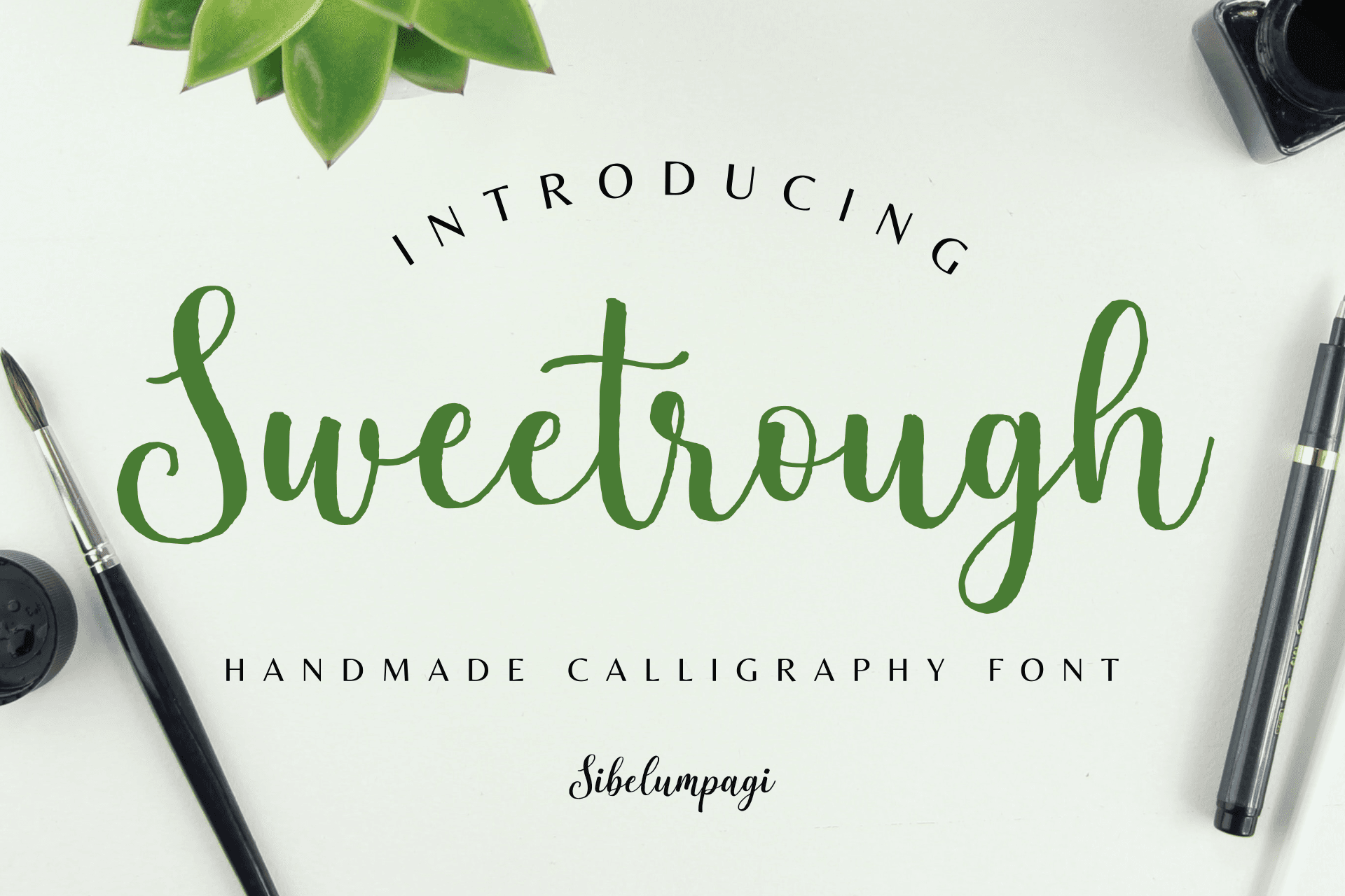 Sweetrough - Handmade Calligraphy Font product preview image by Sibelumpagi